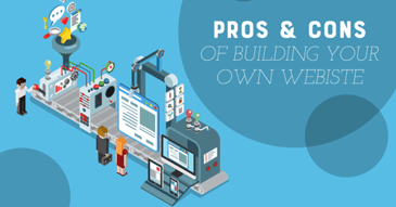 pros and cons of building your own website baby blue graphic 